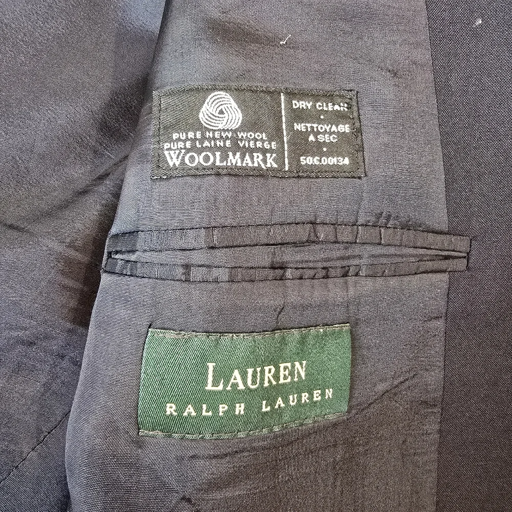 Lauren Ralph Lauren Men’s Navy Two Button Wool Sport Coat Size 48R